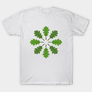 Radial Oak Leaves (Green) T-Shirt